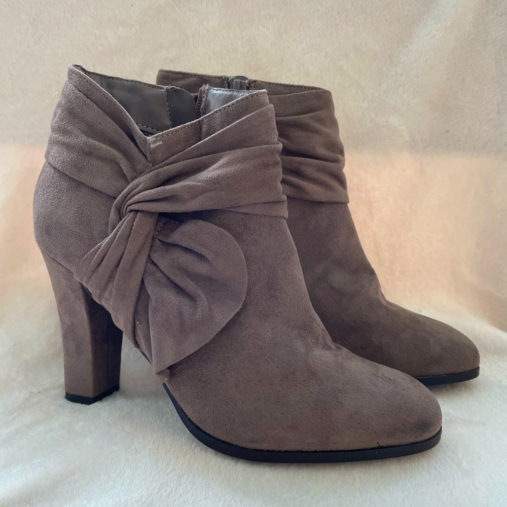 Stone/Taupe Suede Booties